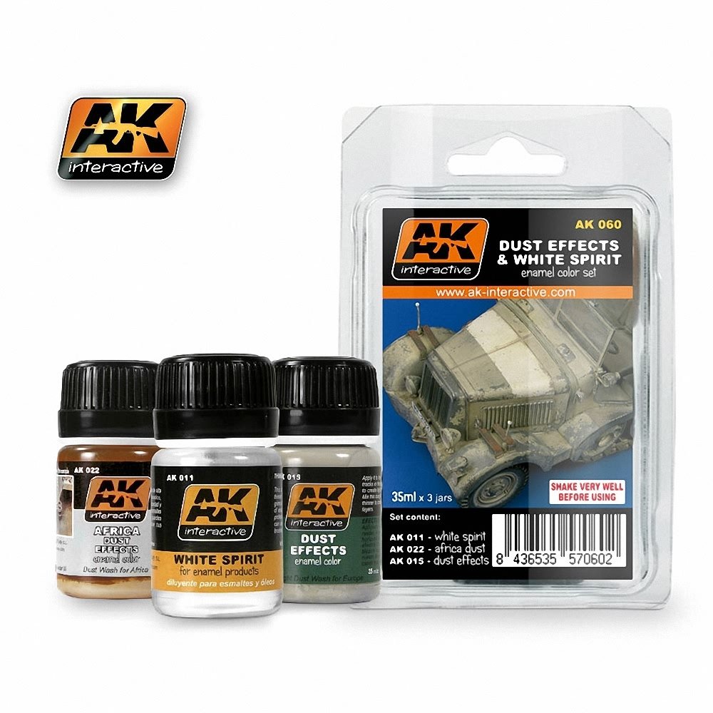 AK InteractiveDust Effects & White Spirit Enamel Paint Set (11, 15, 22)