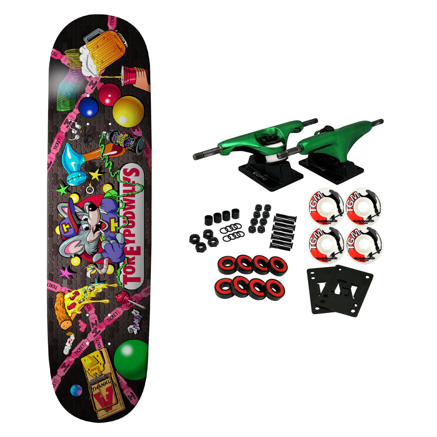 Thank You Skateboard Complete Pudwill Entertainment Black 8.0