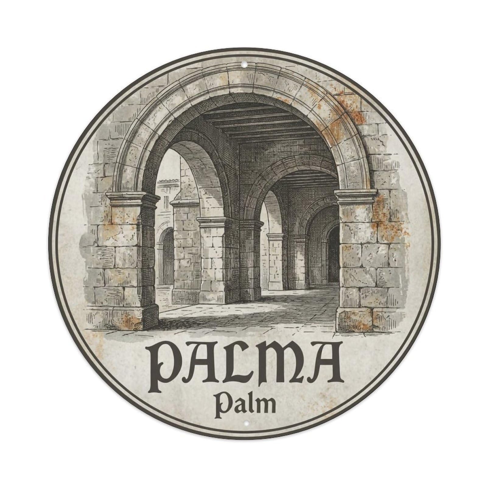 Vintage Travel Palma Spain Shelter Metal Tin Sign