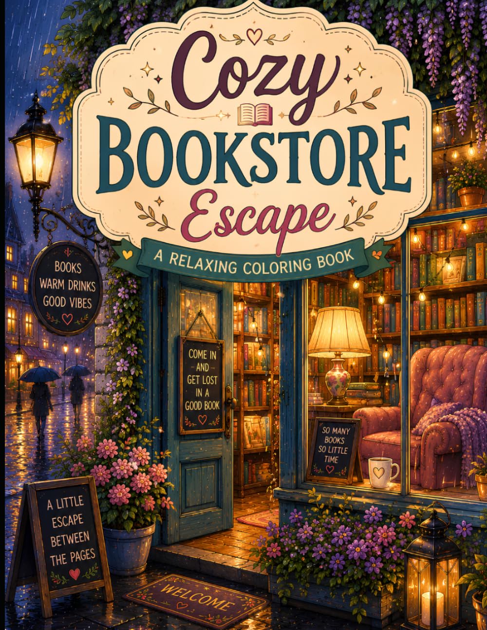 5.Cozy Bookstore Escape: 50 Cozy Reading Scenes, Bookshops, Libraries & Peaceful Escapes for Relaxation, Mindfulness, and Creative Fun