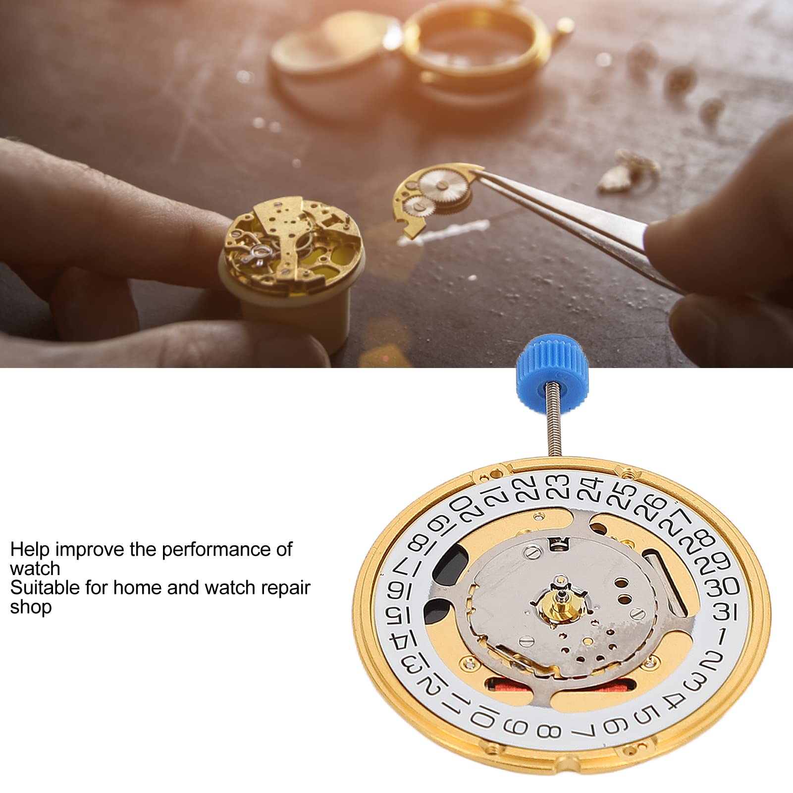Części Zamienne do Mechanizmu Kwarcowego dla Zegarmistrzów, Profesjonalny Projekt Kalendarza ze Stopu, łatwy w Montażu, Rozmiar Ok.25,6 Mm, Trwałe w Domu lub Sklepie