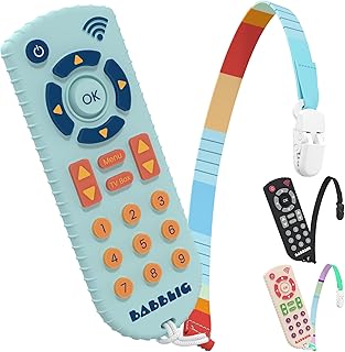 Baby Remote Control Toy Remote for Baby, Teething Remote Control for Baby - BPA-Free & Durable, Baby Teethers for Babies 0-6 Months, Teethers for Babies 6-12 Months, Baby Teether Toys,1 Pc Powder Blue