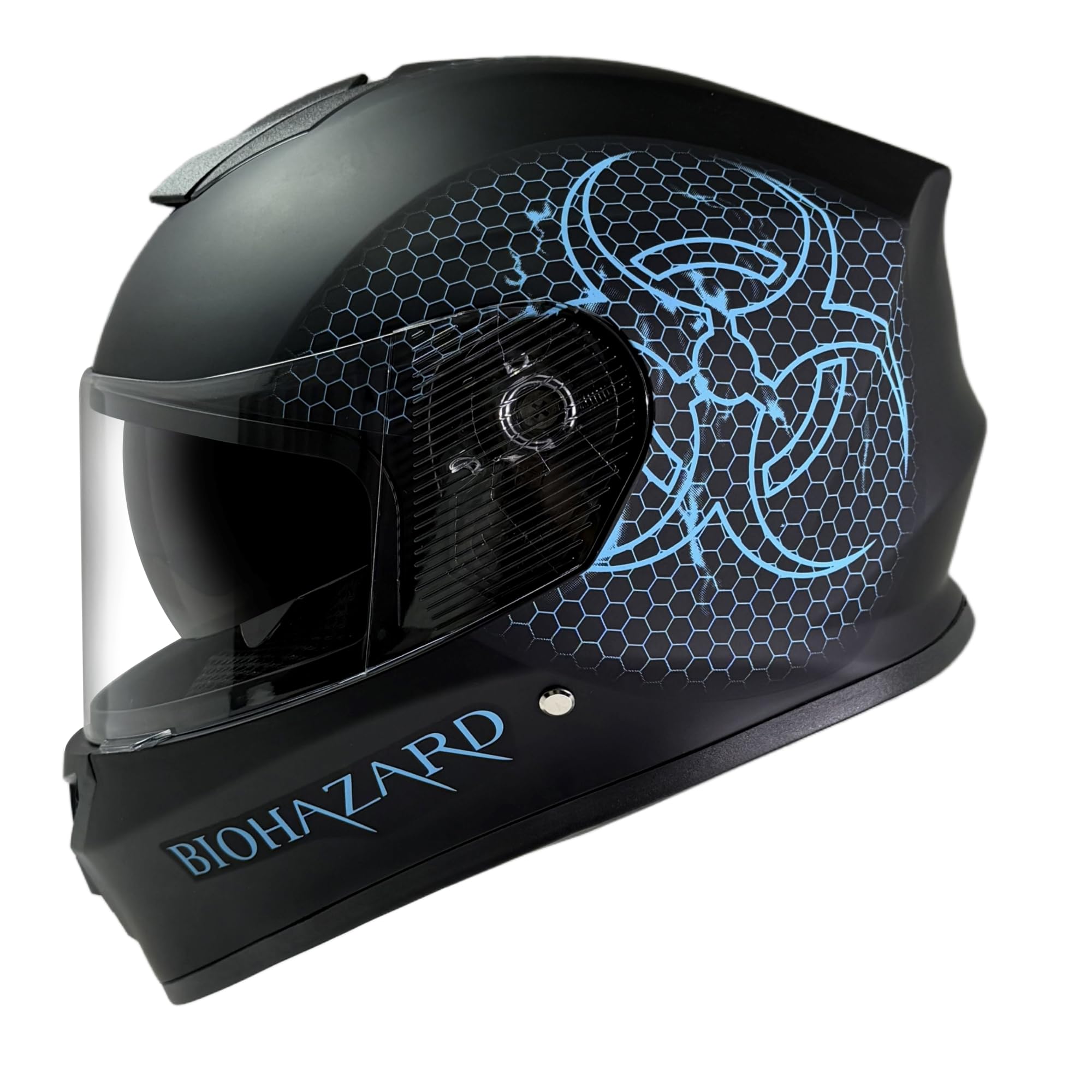 Kinder Integralhelm Bio-Hazard AHP – Motorradhelm für Kinder, ABS-Schale, robuster Kinderhelm für Downhill, Quad und Motocross, Teal