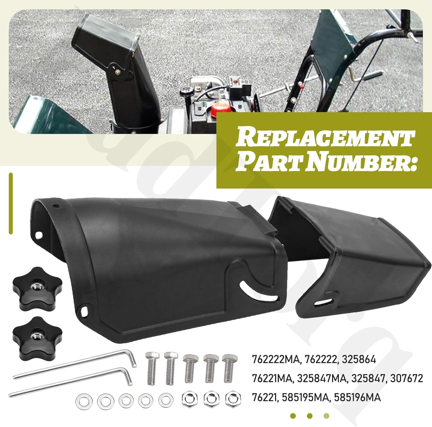 762222MA Chute Assembly Kit w/Worm Bracket & Chute Rotater Wormgear Compatible with BS Murray Craftsman Snow Throwers MT325847MA, MT325847, 325847MA, MT334234, Replace 325847MA, 325864, 76221MA