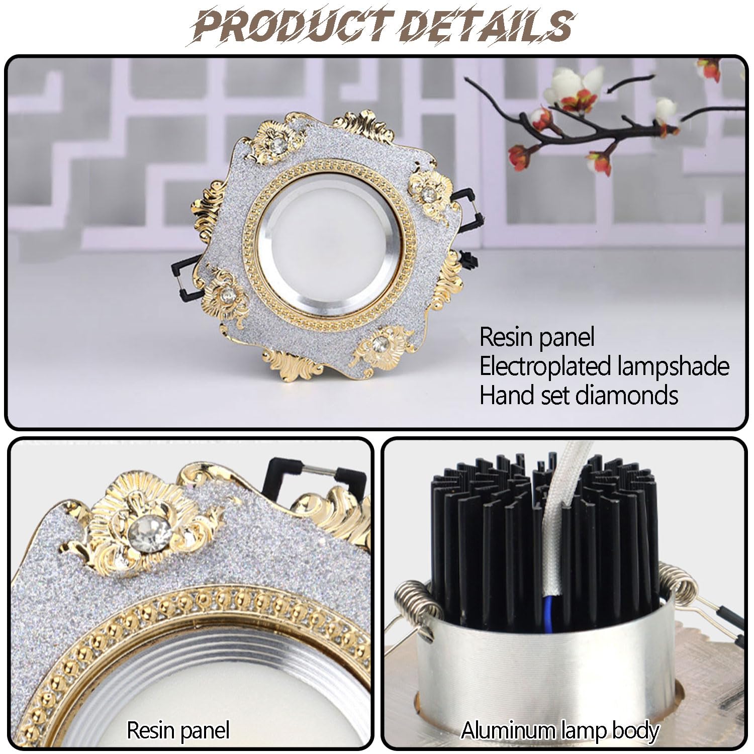 Paquete de 9 focos LED empotrables de 12 cm (4,7 Pulgadas) en Blanco Esmerilado, Regulables, con diseño Europeo y embellecedor difusor, Ideales para iluminación Ambient,5W