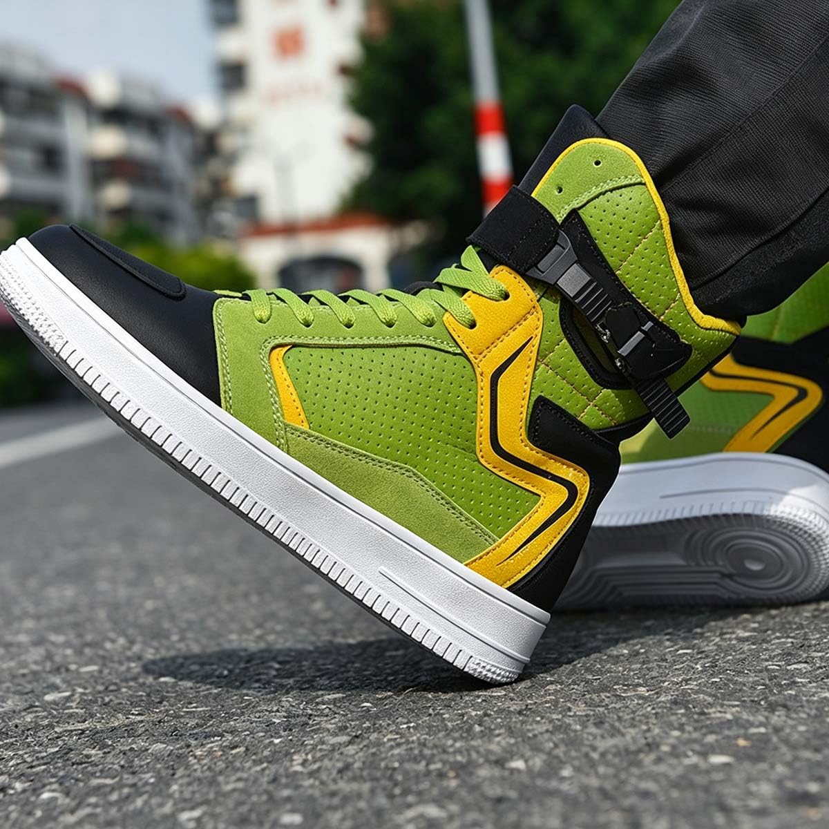 Scarpe Moto Uomo Stivali da Moto in Pelle Traspirante | Protezioni Rinforzate, Supporto della Caviglia, Suola Antiscivolo, sportivi, Città Corsa Strada