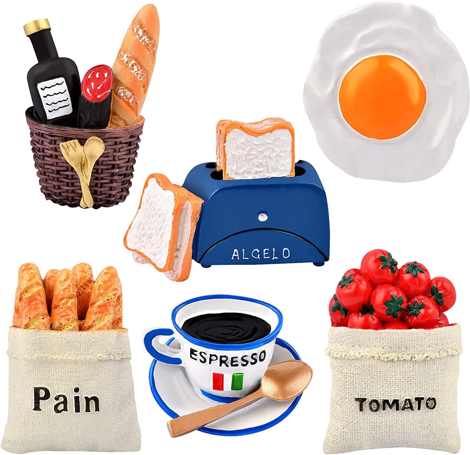 ELECDON Food Fridge Magnets Cute, 3D Resin Refrigerator Magnets Creative Natural Food Shaped Magnets Fall Magnets for Refrigerator, Magnetic Whiteboard or Blackboard 6Pcs