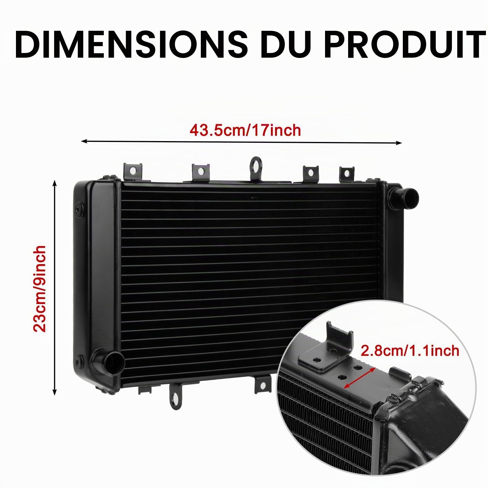 PSLER Radiateur de Refroidissement d'Huile pour Z750 2004-2006 | Radiateur moteur également compatible avec les modèles Z750S (2005-2006). Accessoires de motocyclette.