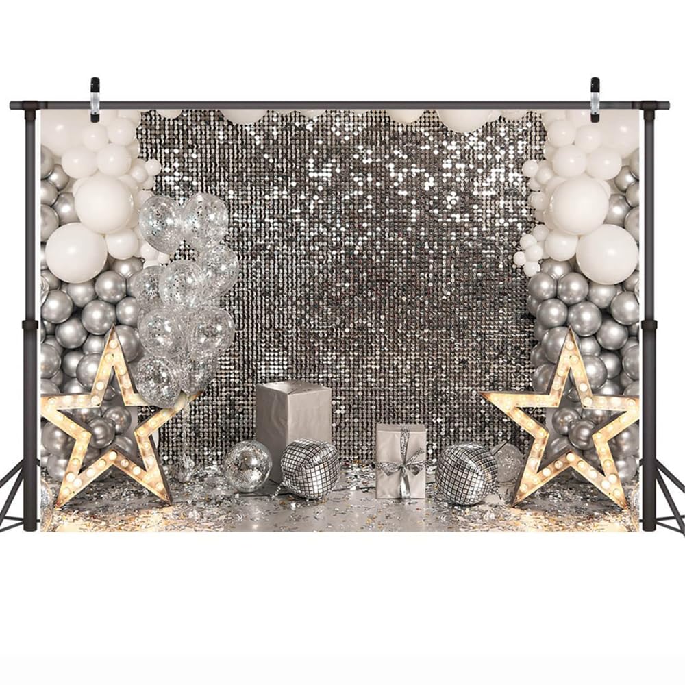Telón de fondo plateado con purpurina para fiesta de discoteca para mujeres, cumpleaños, recepción, fotografía, fondo para decoración de mesa de pastel, telón de fondo para adultos y niños, retrato de