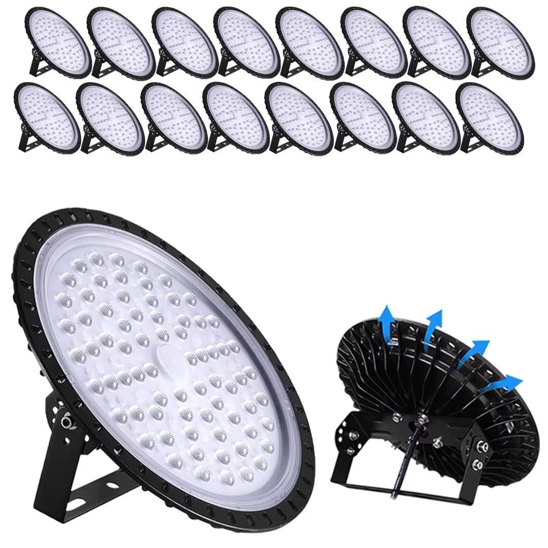 UFO LED High Bay Light 300W 16 Pack 30000LM 6500K Daylight White Super Bright High Bay LED Light