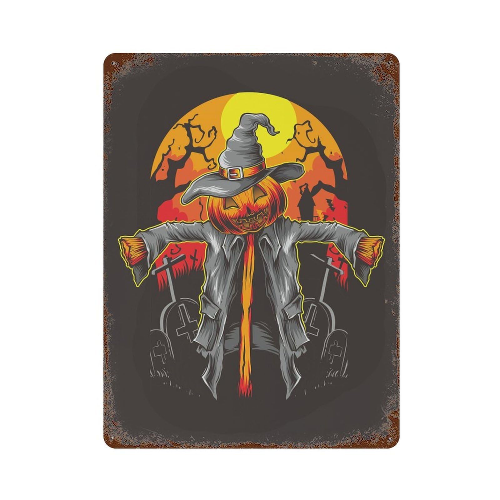 Halloween Retro Metal Sign 15.7"x11.8", Ideal for Shed, Workshop And Garage Wall Decor