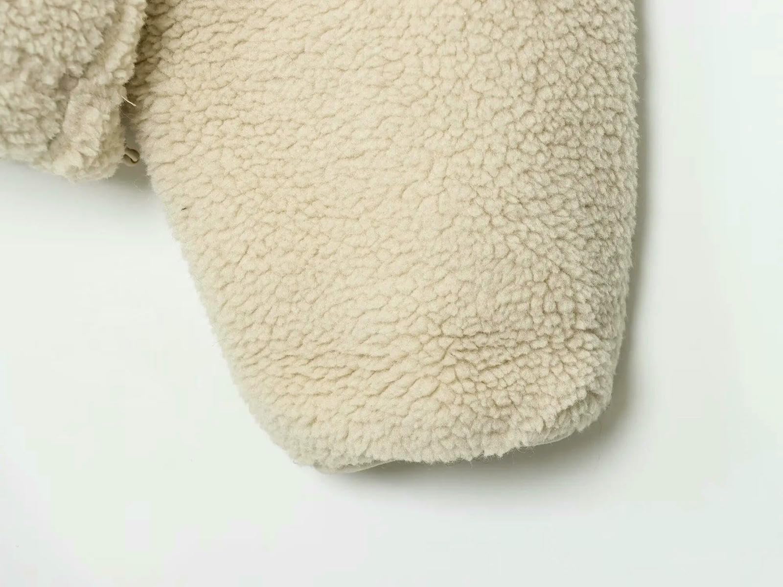 kurtka damska Sherpa Fleece Style bluza z długim rękawem sportowa bluza z kapturem na co dzień jesień zima armia zielony-m
