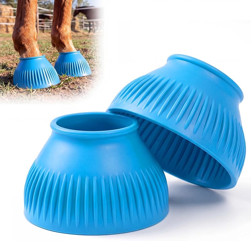 Boots de Borracha para Cascos de Cavalos Abbylike X-Large, Azul-Claro, 1 Par