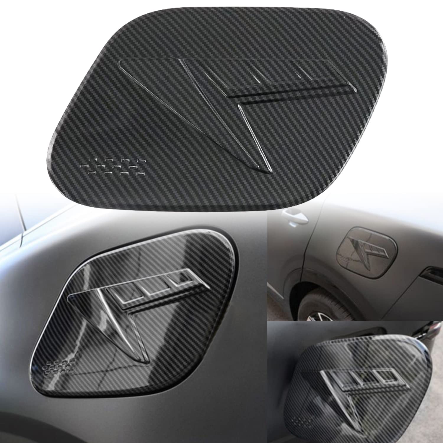 HIHG FLYING for Kia Sportage 2023 2024 Car Exterior Accessories Oil Fuel Tank Cap Overlay Cover Trim ABS 1pc Carbon Fiber Grain