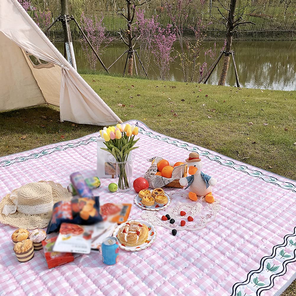 Couverture Tapis de Pique-Nique, Portable et Pliable Imperméable Résistant à l'humidite Tapis de Plage et Sac de Rangement Natte de Plage, Camping Voyage Plage Jardin Nappe