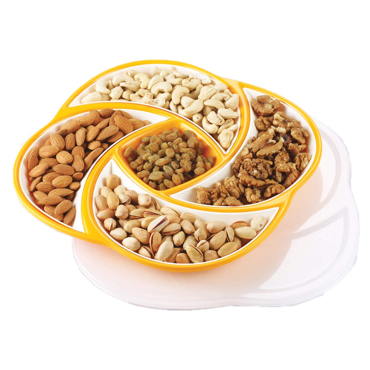See full amazon price history chart for Oliveware Elegant Plastic Dry Fruit Tray with Airtight Lid, BPA Free, 5 Compartments (4x160ml & 1x100ml), for Snacks and Dry Fruits (Yellow) Oliveware Elegant Plastic Dry Fruit Tray with Airtight Lid, BPA Free, 5 Compartments (4x160ml & 1x100ml), for Snacks and Dry Fruits (Yellow) (B07XN6PMHR) Amazon Price History, Amazon Price Tracker