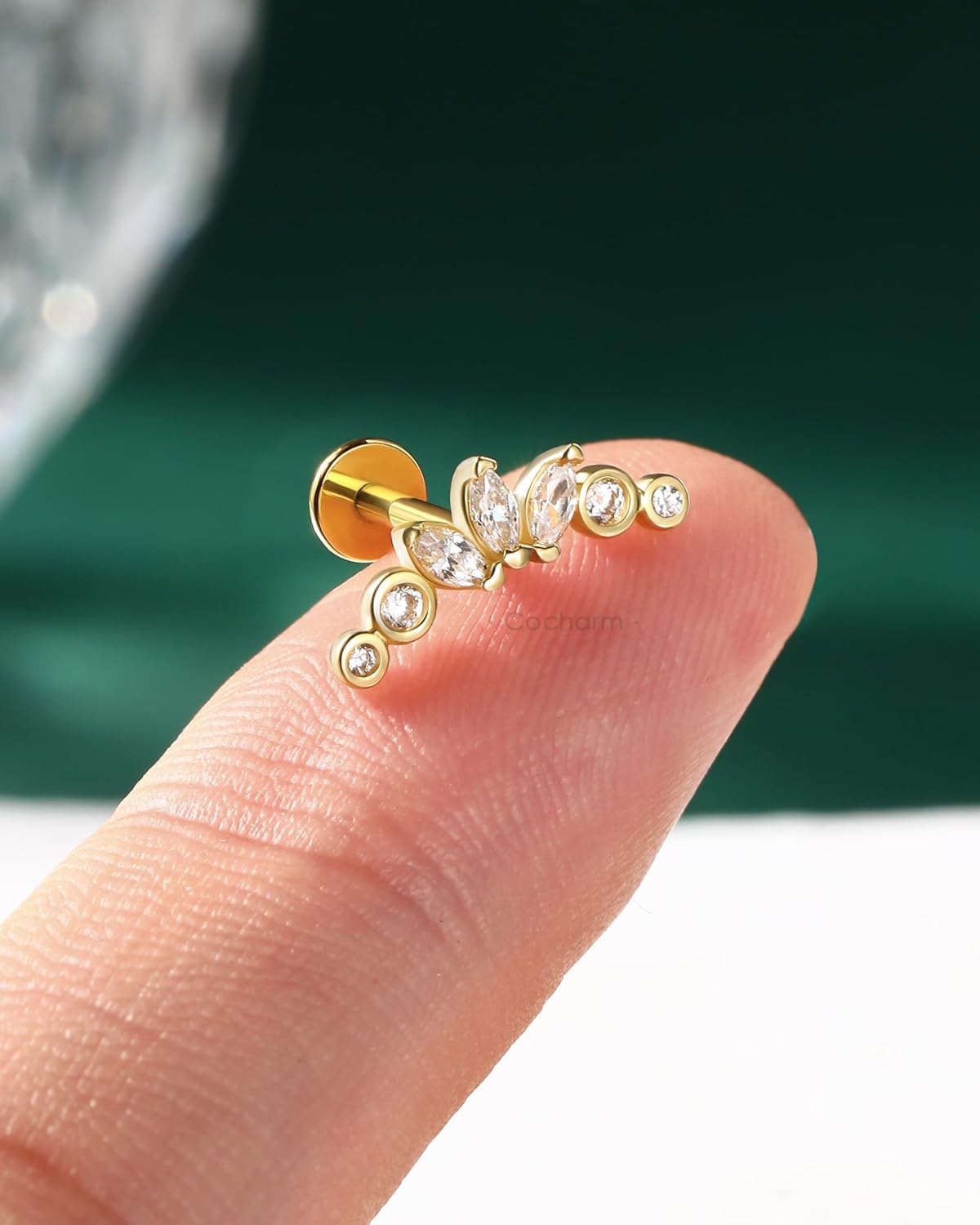 COCHARM 1pcs 16g G23 Titanium Press Fit Threadless Push Pop in Replacement Post Bar for Flat Back Labret Lip Helix Conch Tragus Cartilage Earring Stud Piercing Jewelry 6mm/8mm/10mm - Image 3