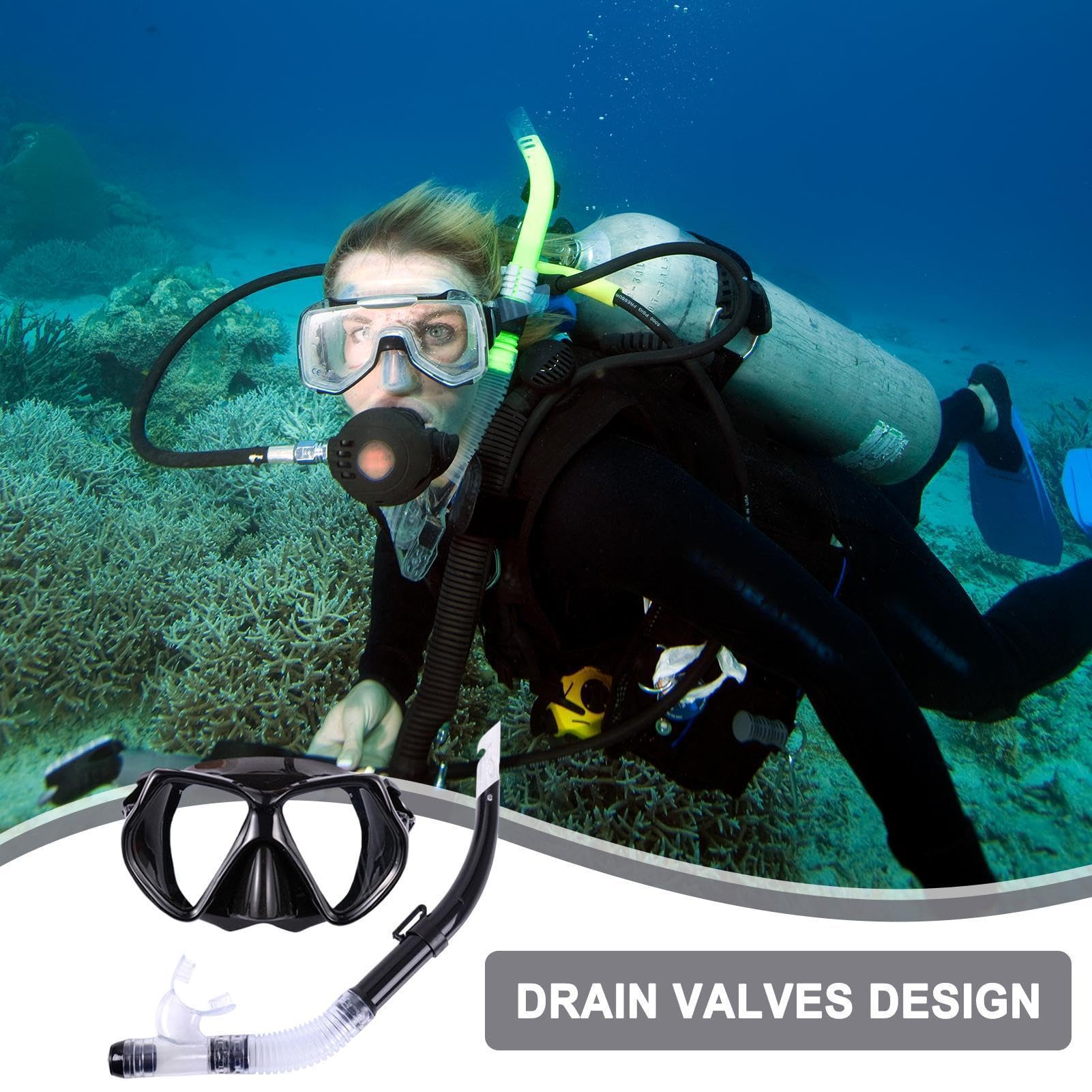 Set de Snorkel antiniebla Ajustable ergonómico | Gafas de Natación con Snorkel Seco para Hombres, Mujeres, Jóvenes, Niños, Viaje al Aire Libre, Playa, Vacaciones Verano