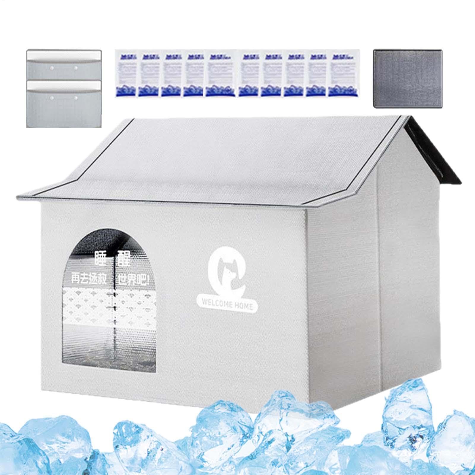 Refugio Refrescante para Gatos Refugio Refrescante De Verano para Gatos | Refugio Plegable Con Bolsas De Hielo, Accesorios Para Mascotas Para Gatitos Y Perros En Hogar, Jardín Y Exterior Todas Las E