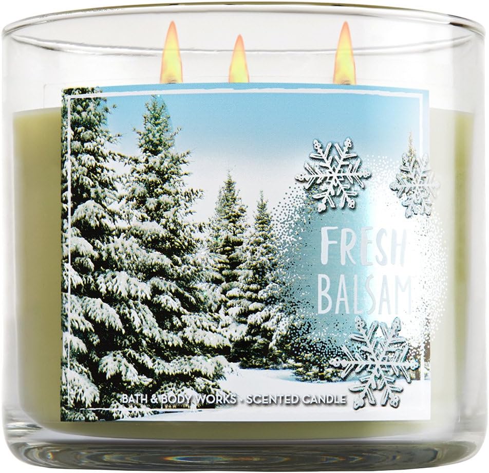 Amazon.com: Bath & Body Works 3-Wick Candle in Fresh Balsam - packaging ...