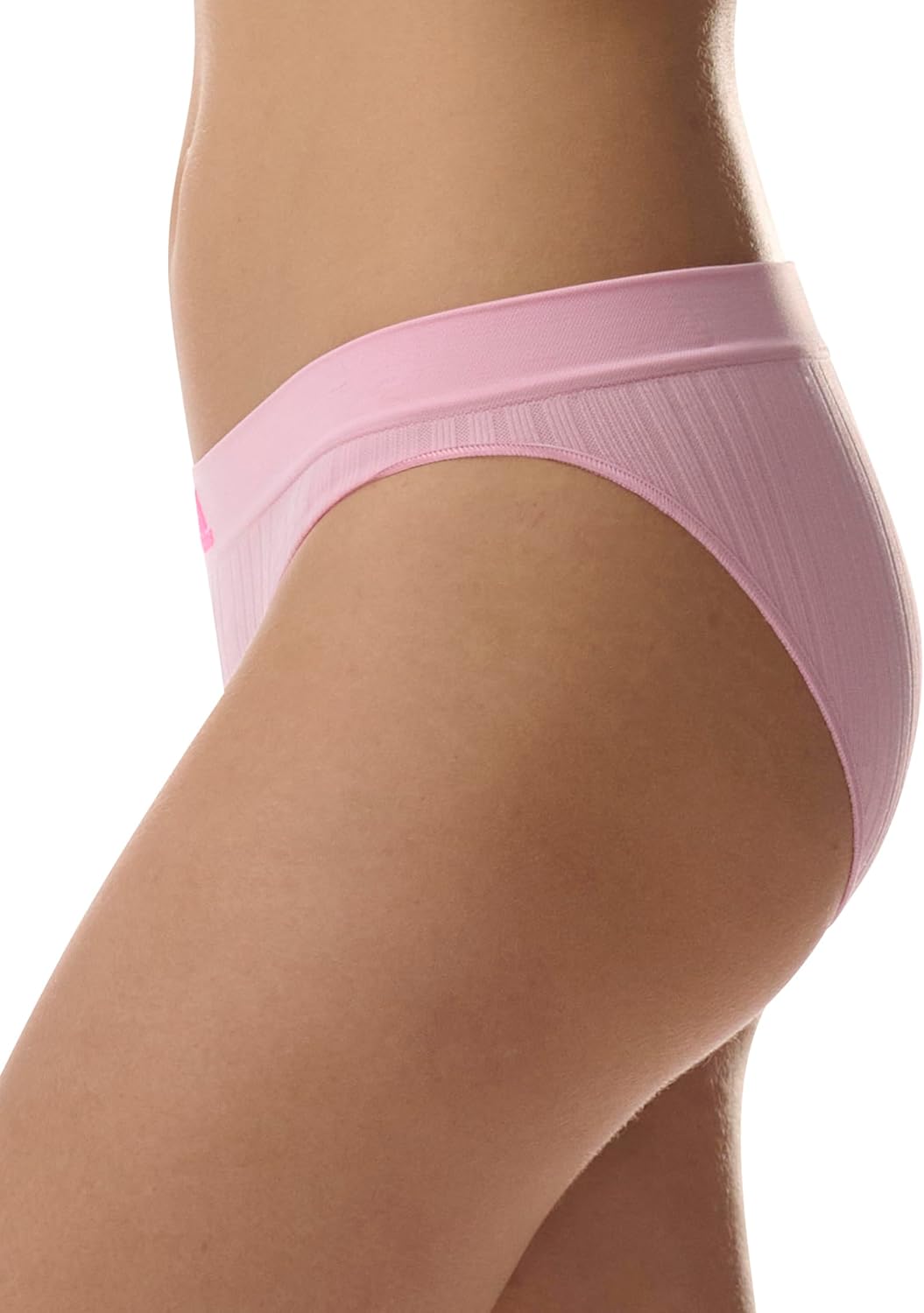 adidas Women's Seamless Bikini Underwear Multipack, Wonder Pink Ribbed/White/Violet Tone/Real Magenta Ribbed/Black/Peach Whip, Medium - Image 3