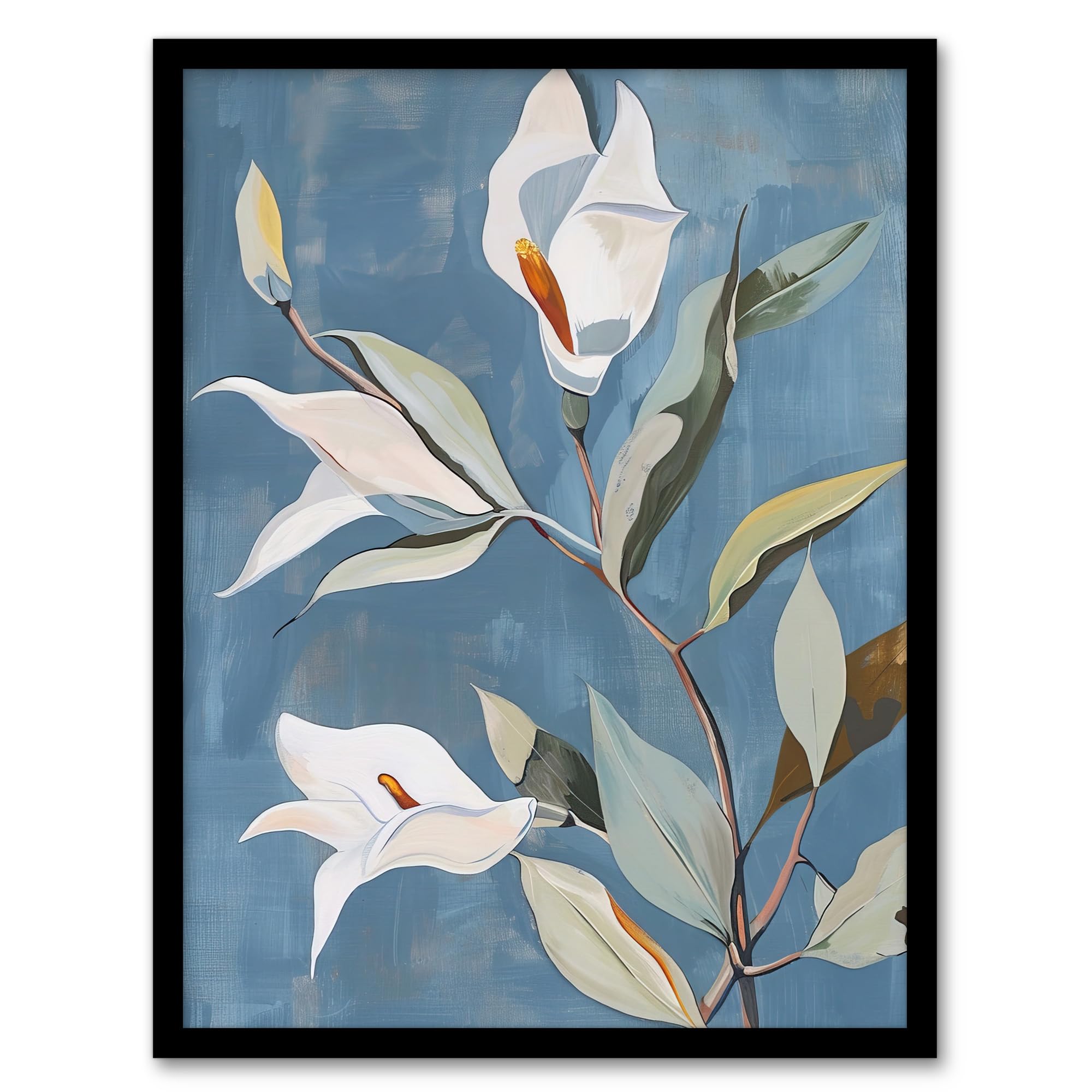 Artery8 Elegant Peace Lily Flower Blooming Soft Floral Wall Art PrintA4 Size from B&Q