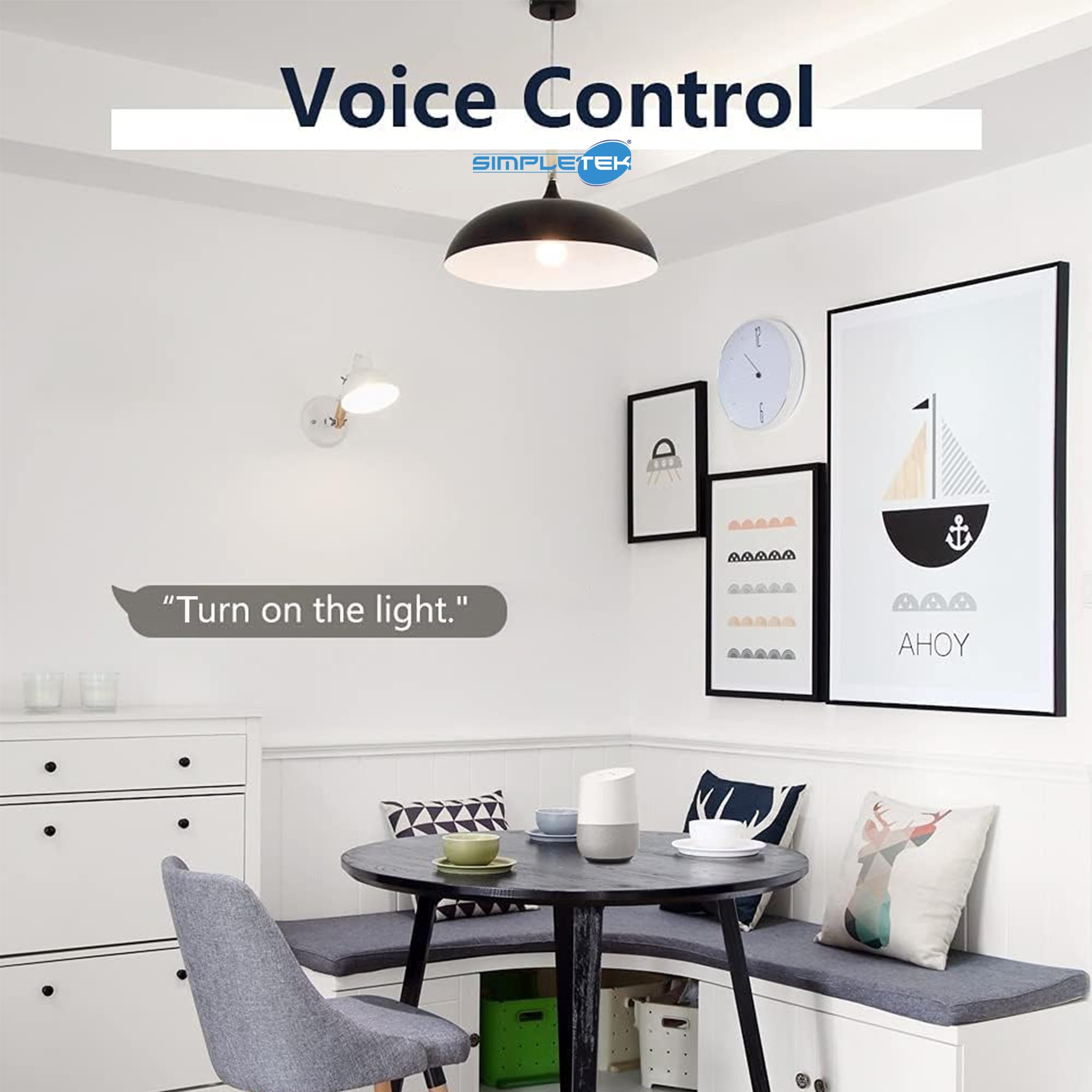 SIMPLETEK - Smart Wi-Fi Unterputz-Lichtschalter - Kompatibel mit Sprachassistenten - App-Fernbedienung und Timer-Funktion