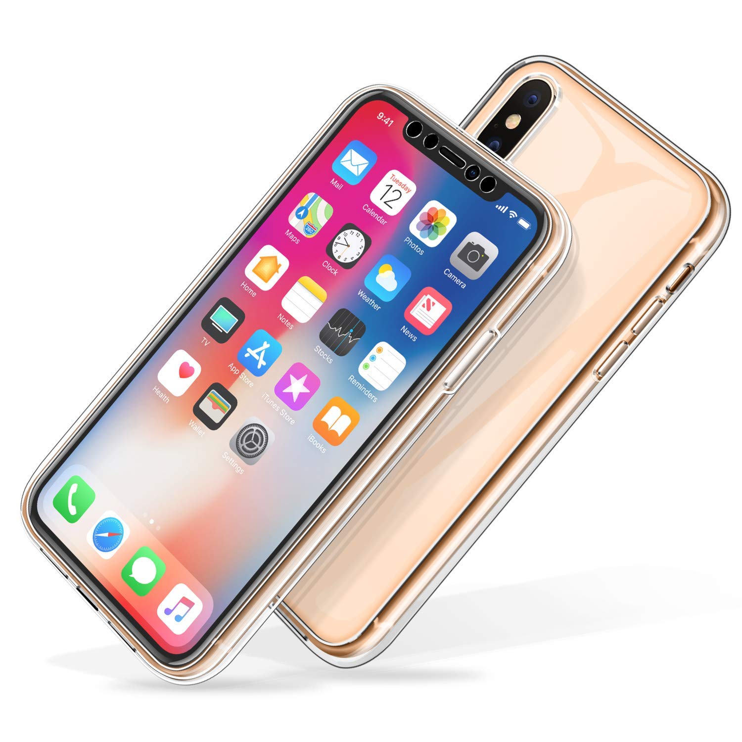 Custodia Posteriore Trasparente Ultra Chiara Per IPhone X/XS - Global Technology, TPU, Ricarica Qi
