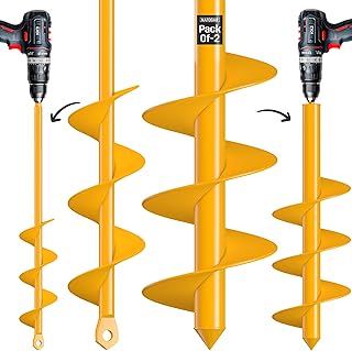 Garden Auger Drill Bit for Planting - Pack of (2) - 1.6”x16.5” & 3.5”x16...