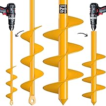 Garden Auger Drill Bit for Planting - Pack of (2) - 1.6”x16.5” & 3.5”x16” – Garden Spiral Hole Digging for Planting, Bulbs, Bedding Plants & More - Compatible with 3/8 Inch Hex Drive