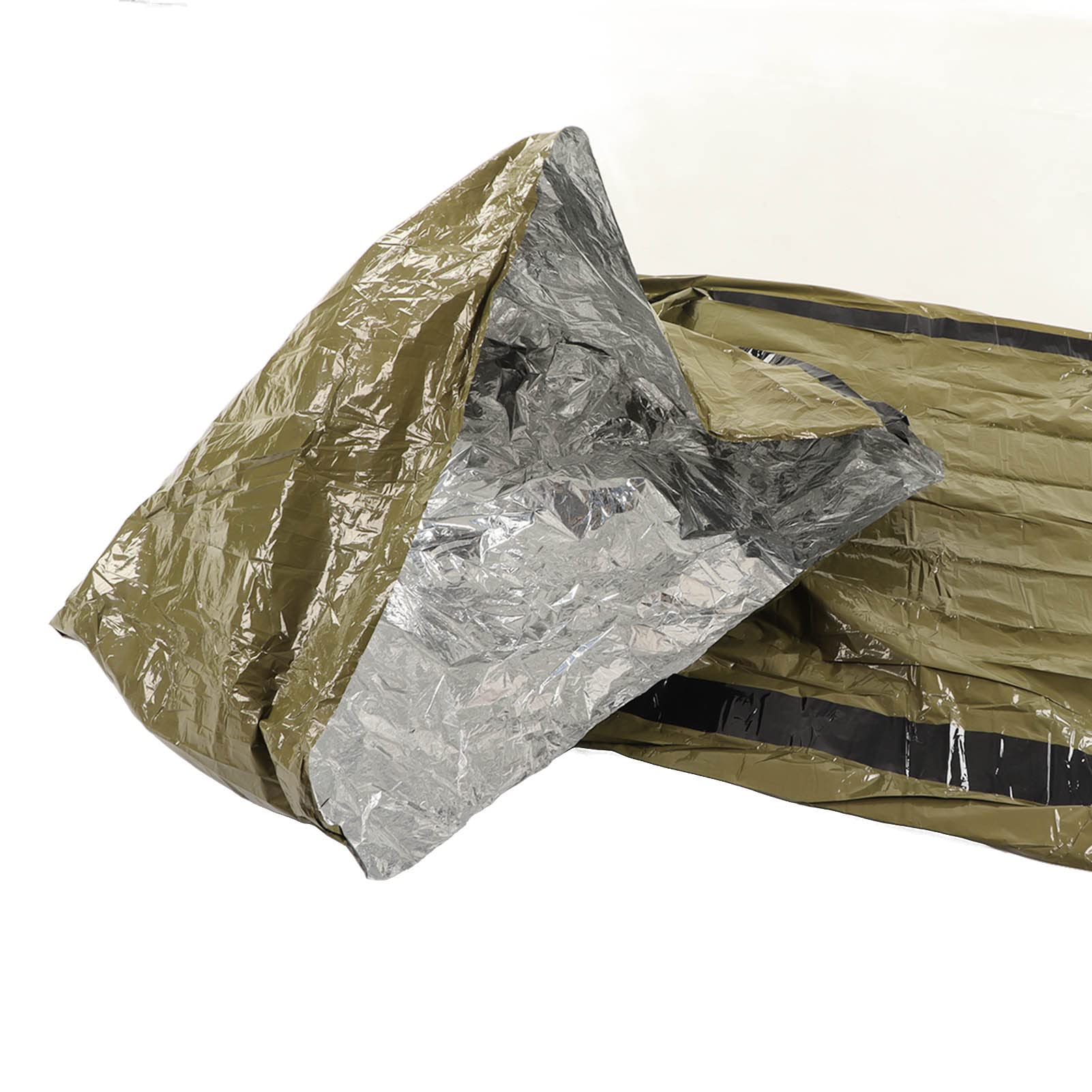 RTLR worek biwakowy 0,03 mm PE folia aluminiowa survivalowa śpiwór wygodny bezpieczny odporny na rozerwanie z workiem do przechowywania