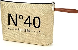 Bolsa de maquillaje de yute para mujer, 40, 5...