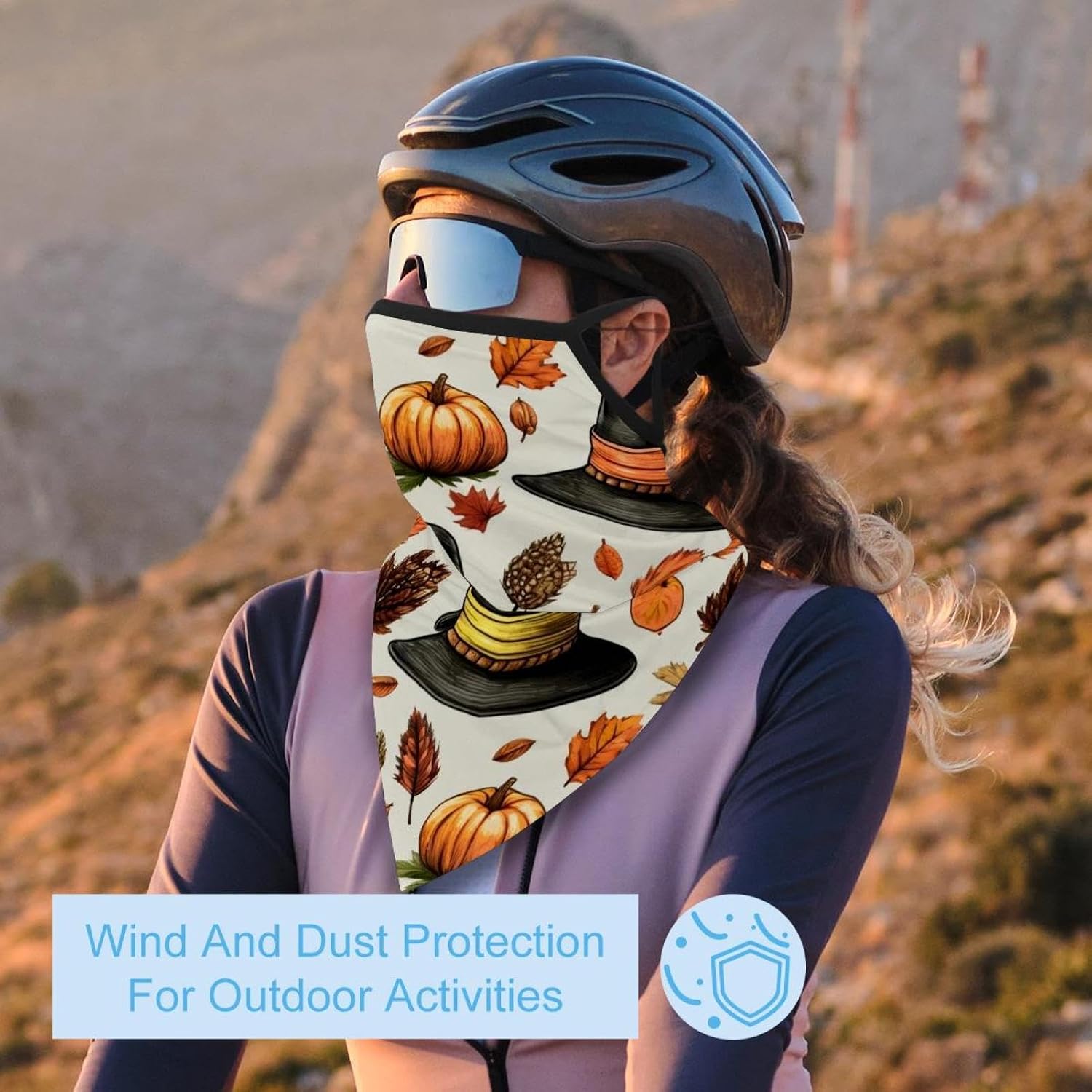 4 Pack Thanksgiving Hat Fishing Neck Gaiter - UV Face Mask Sun Protection for Men & Women