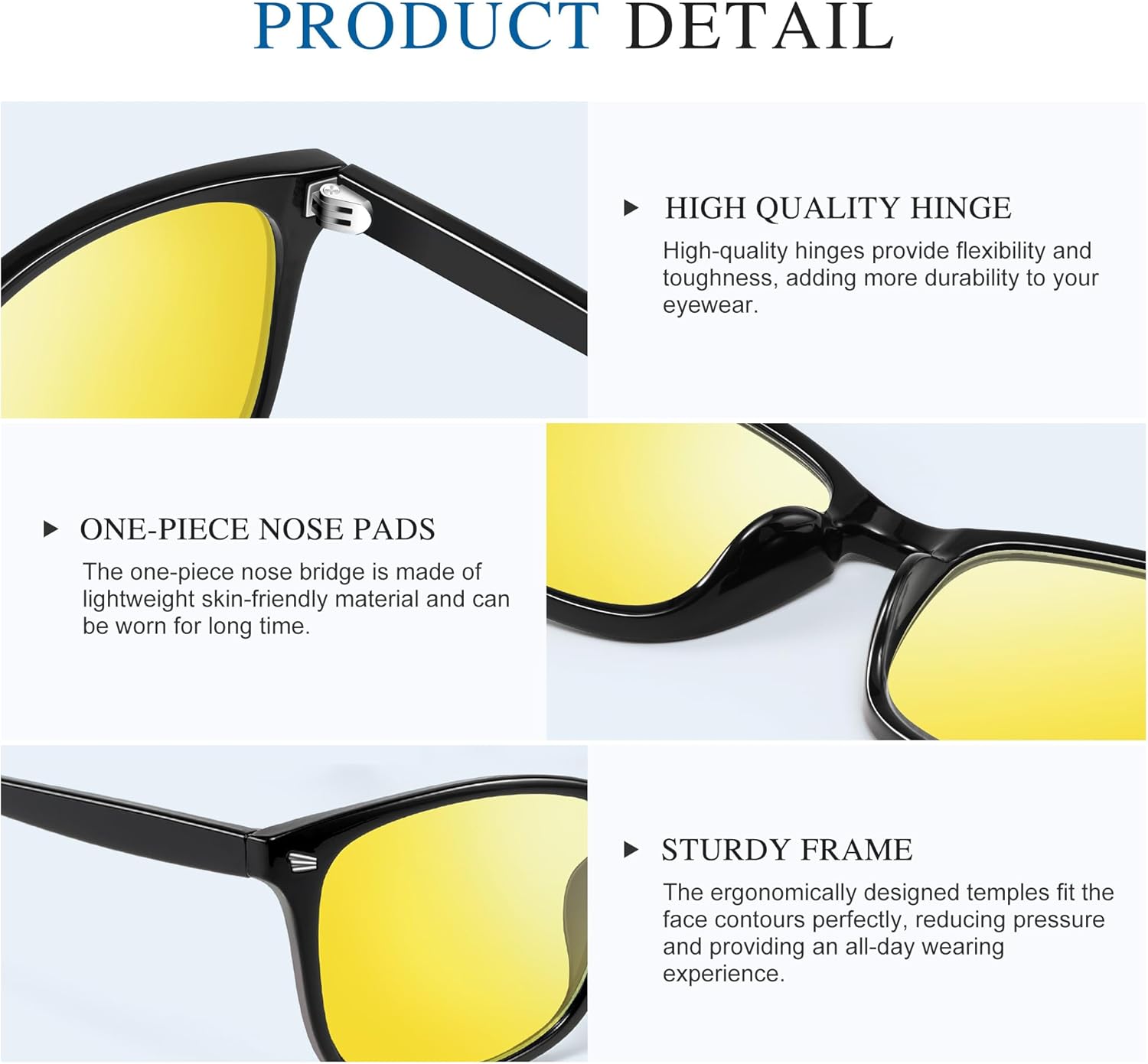 Night Driving Glasses for Men Women - Polarized Night Vision Glasses Anti Glare Nighttime Eyeglasses Yellow Lens - Image 6