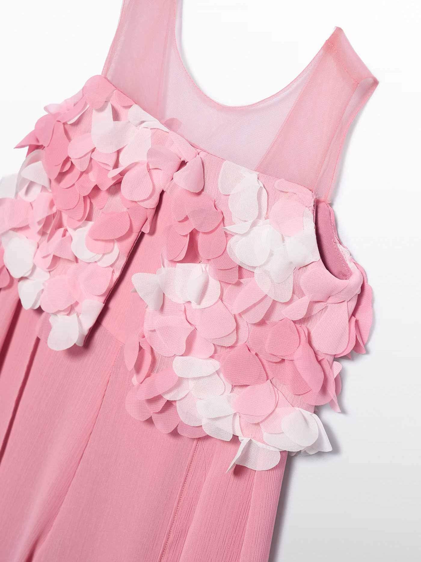 Abel & Lula Tuta lunga chiffon fiori 3d per Bambine e ragazze Orchidea