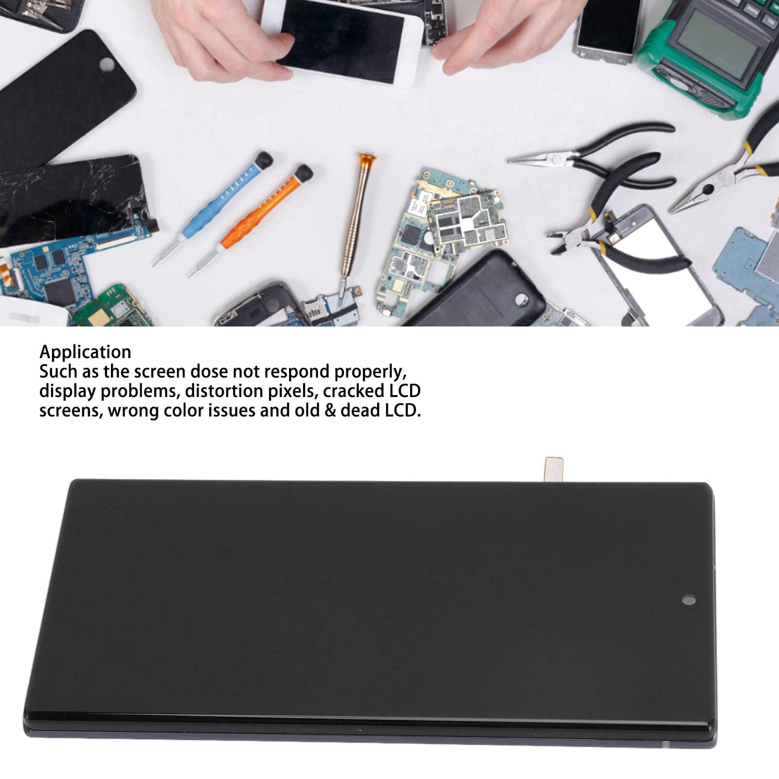 Rosvola Wyświetlacz LCD Dotykowy z Cyfryzatorem do Note 10 z Narzędziami