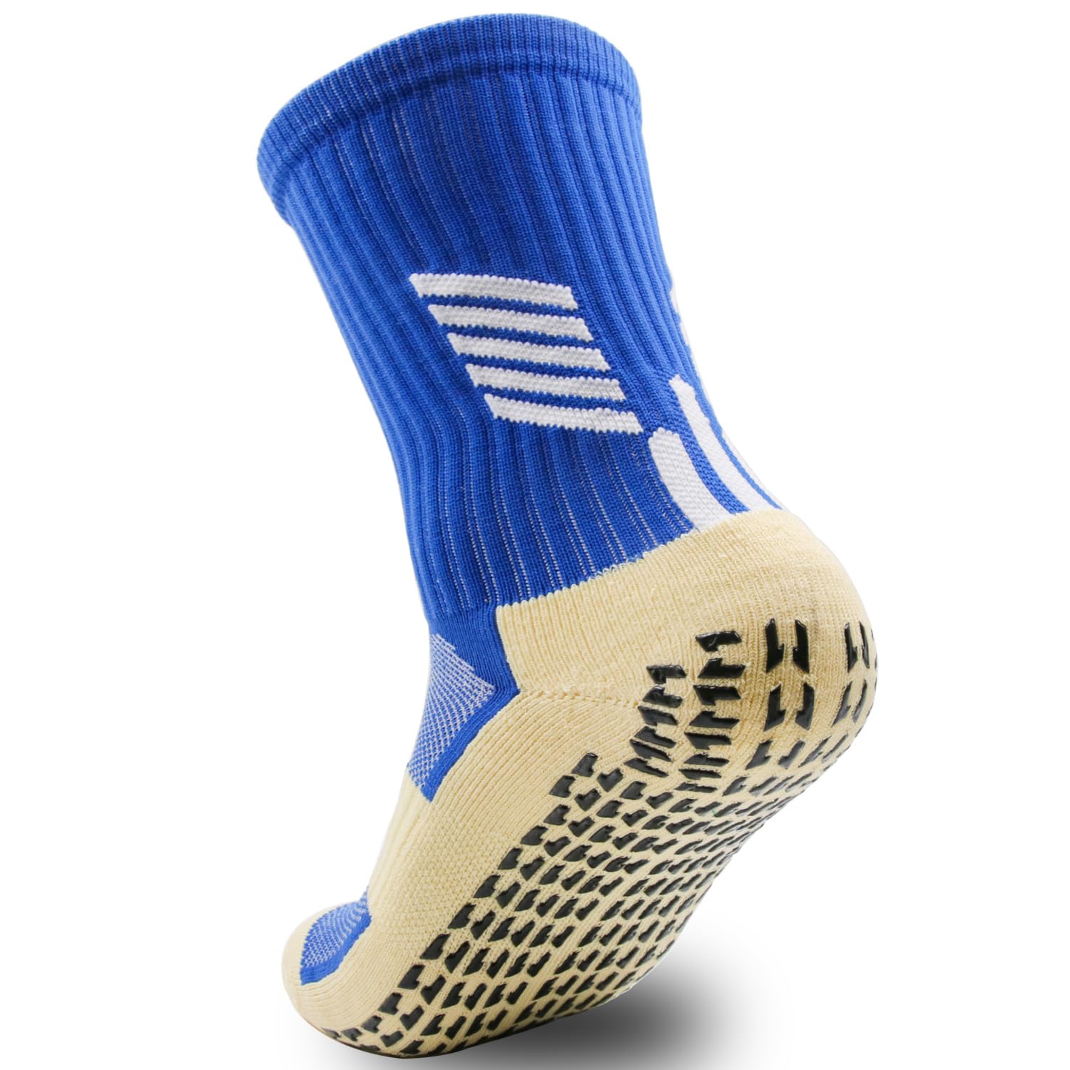 Calcetines de compresión antideslizantes para pies anchos UK 12-14.5/EU 45-50, calcetines de agarre a media pantorrilla para fútbol y gimnasio, absorben la humedad, diseño sin costuras, 11