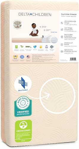 Delta Children Summer Breeze Mattress - Breathable Baby Crib &