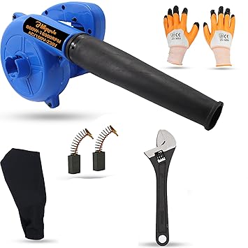 Hillgrove HGCM668M1 800W-18000RPM Electric Air Blower and Suction Dust Cleaner for AC/Computer/Home with Carbon Brushes Air Gun Dust Cleaning Forward Curved Air Blower (Corded Vacuum)