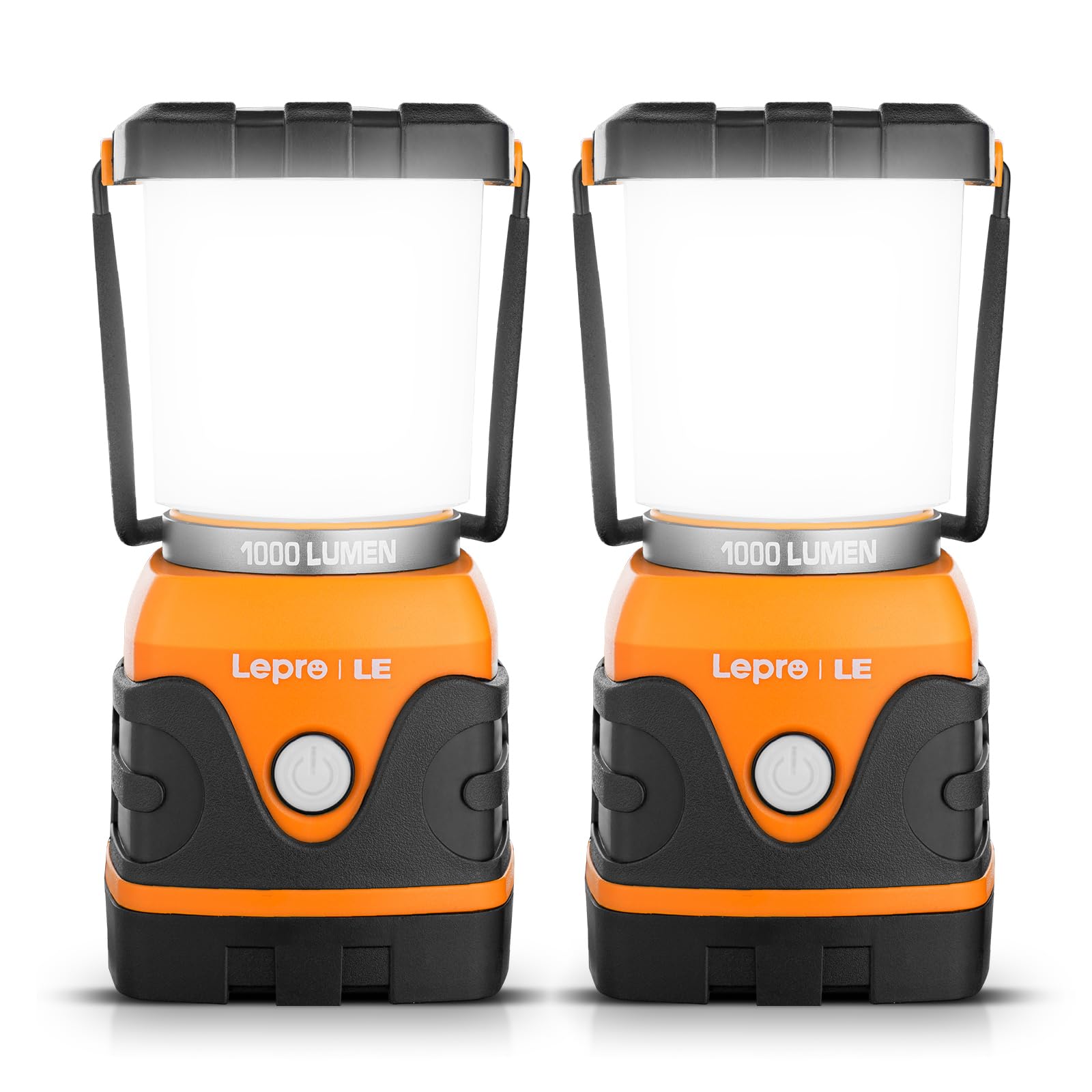 LE Camping Lantern Battery Powered, 1000lm Dimmable Camping Lights, 2-Pack