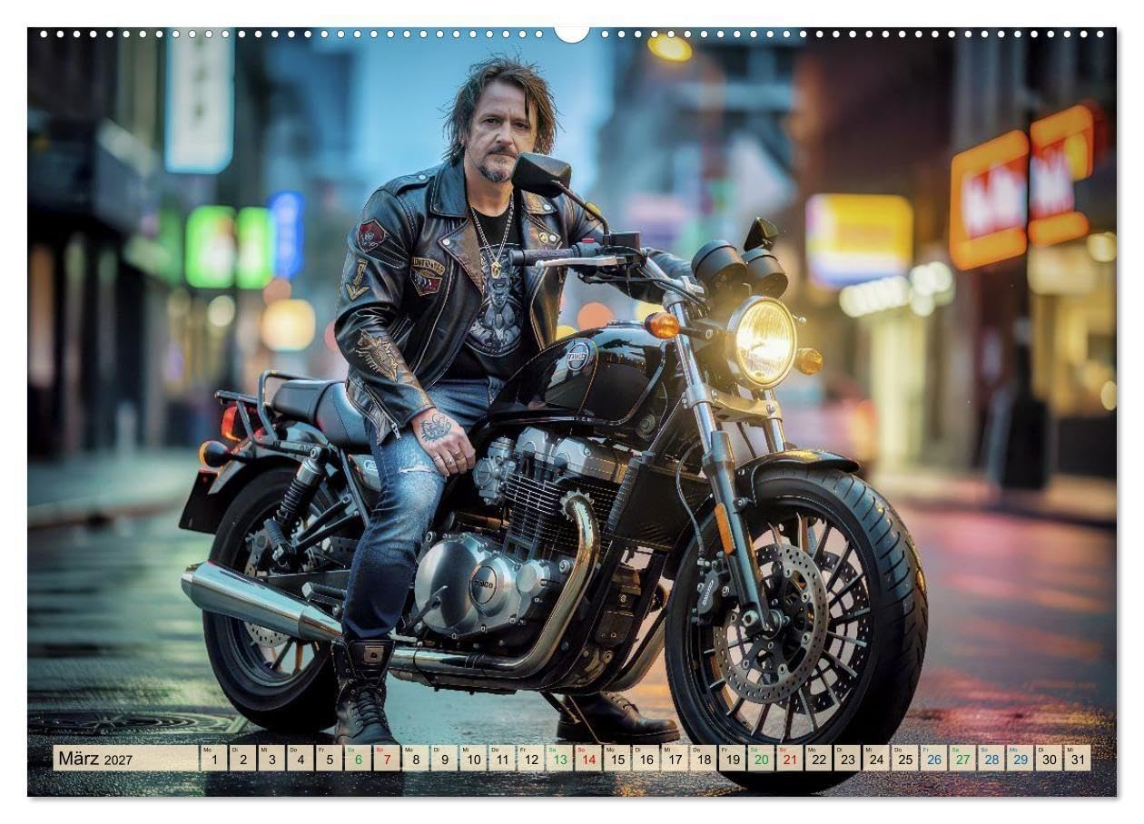 Rockerglück (hochwertiger Premium Wandkalender 2027 DIN A2 quer), Kunstdruck in Hochglanz: Zwischen Asphalt und Horizont entsteht ein Glück, das nicht erklärt werden muss. (CALVENDO Menschen)