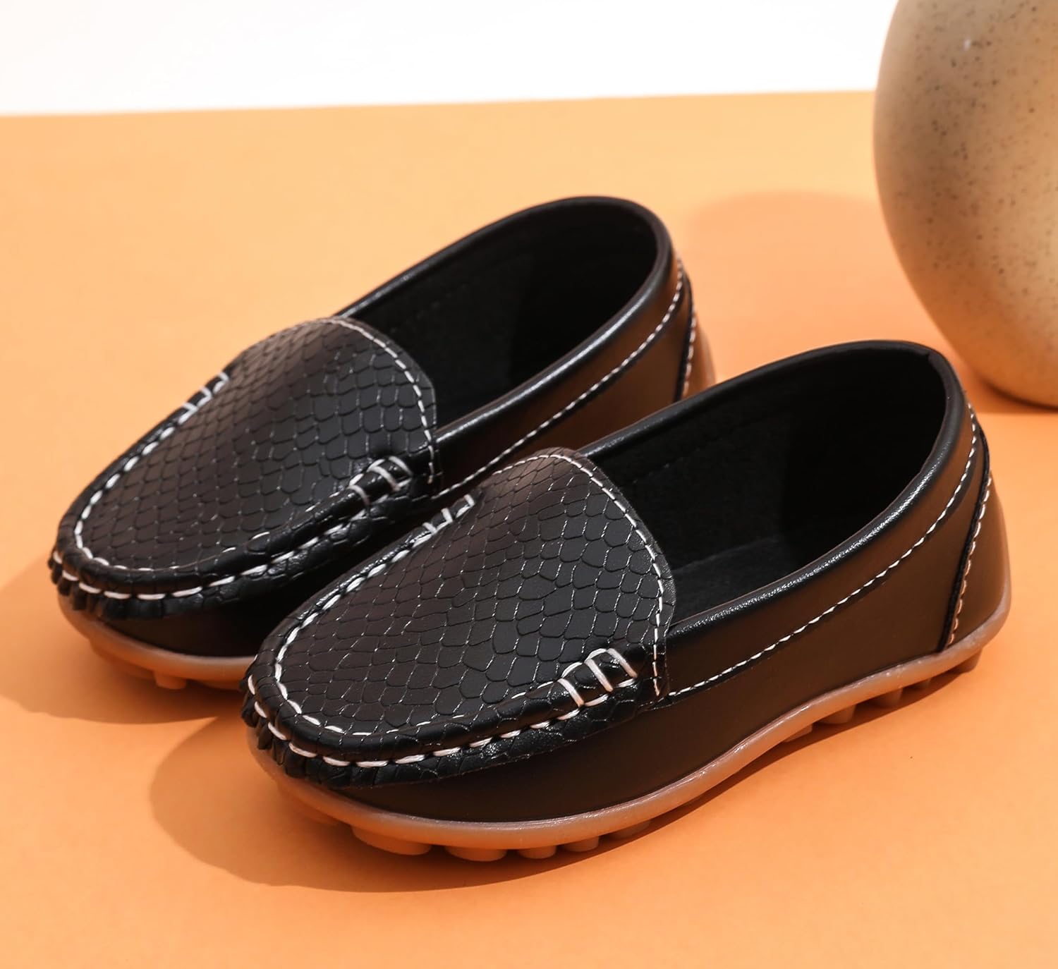 LONSOEN Toddler Little Kid Boys Girls Soft Slip On Loafers Dress Flat Shoes - Image 5