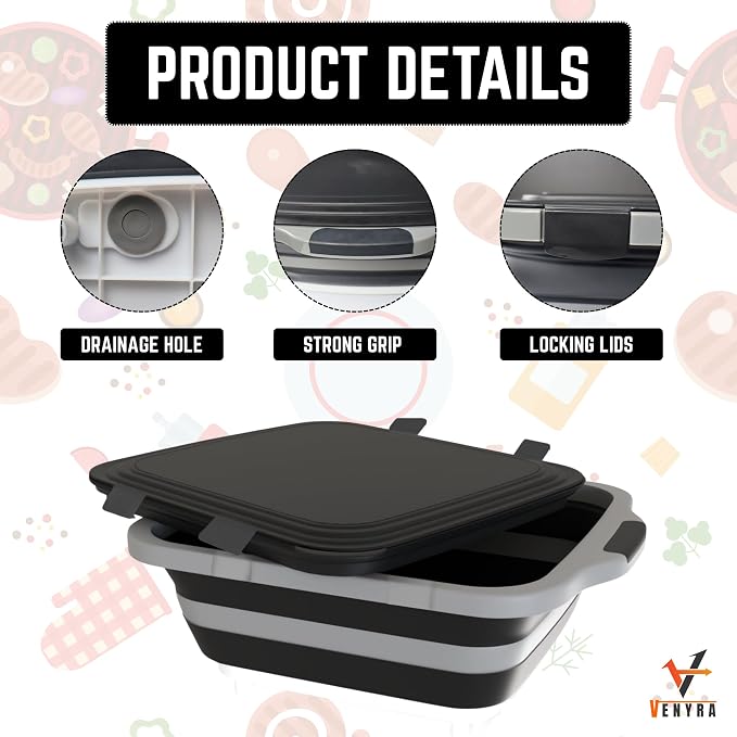 Set de 3 piezas para barbacoa con cubeta plegable y accesorios miniatura 7