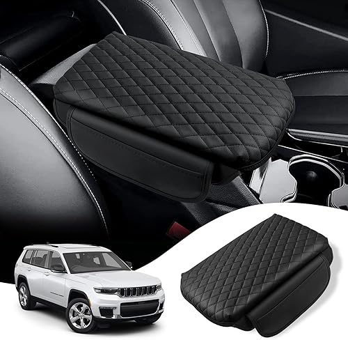 Custom for Center Console Cover Jeep Grand Cherokee L 2021-2025 2026/Jeep Grand Cherokee WL 2022-2026 Armrest Cover Accessories Leather Armrest Seat