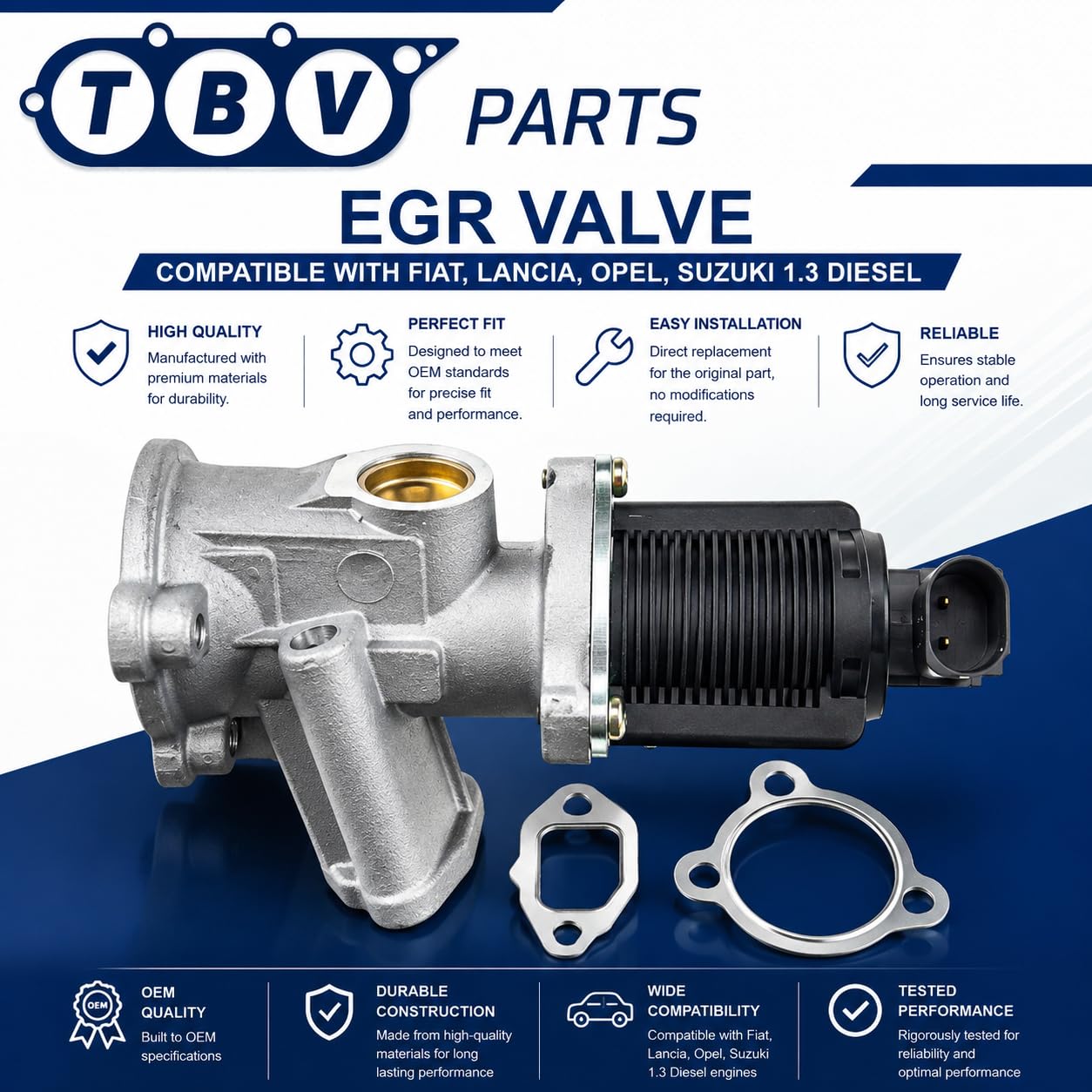 Válvula EGR 1.3 JTD/D 55184651 55201144 71793407 71723449 71793804 71788558 71788560 93177422 93189335 Válvula de recirculación de gases de escape para Corsa Combo Meriva Tigra Agila 1.3 CDTI