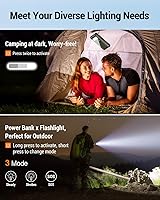 Vista 5 de Power-Bank-Solar-Cargador 45800mAh de Carga Rápida con 3 Cables Integrados, Linterna LED, Batería Externa Portátil Compatible con iPhone, Android