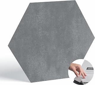 Lucida Surfaces BaseCore HEX Hexagon Vinyl Flooring Gray 5.75'' DIY Self Adhesive Textured Modern Floor Tile Peel & Stick Tile | Sample Tile