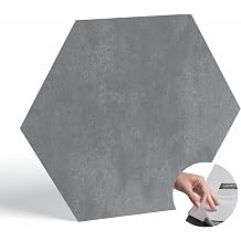 Lucida Surfaces BaseCore HEX Hexagon Vinyl Flooring Gray 5.75 DIY Self Adhesive Textured Modern Floor Tile Peel & Stick Tile | Sample Tile