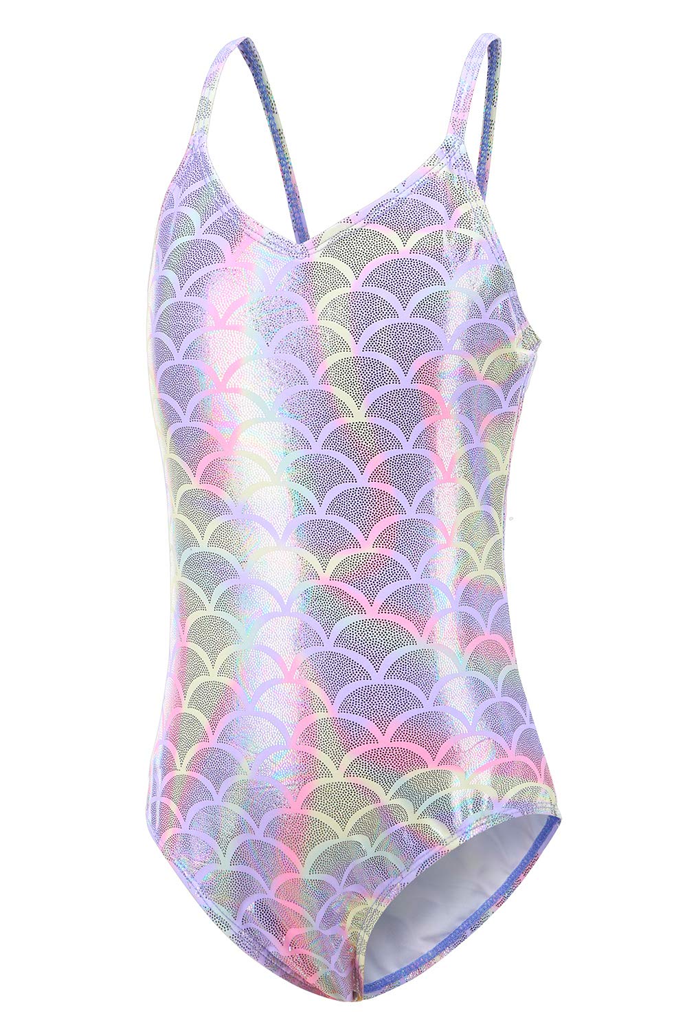 Aisyee Girls Swimming Costume Mermaid Kids One Piece Swimsuit Hawaiian Ruffle Floral Swimwear