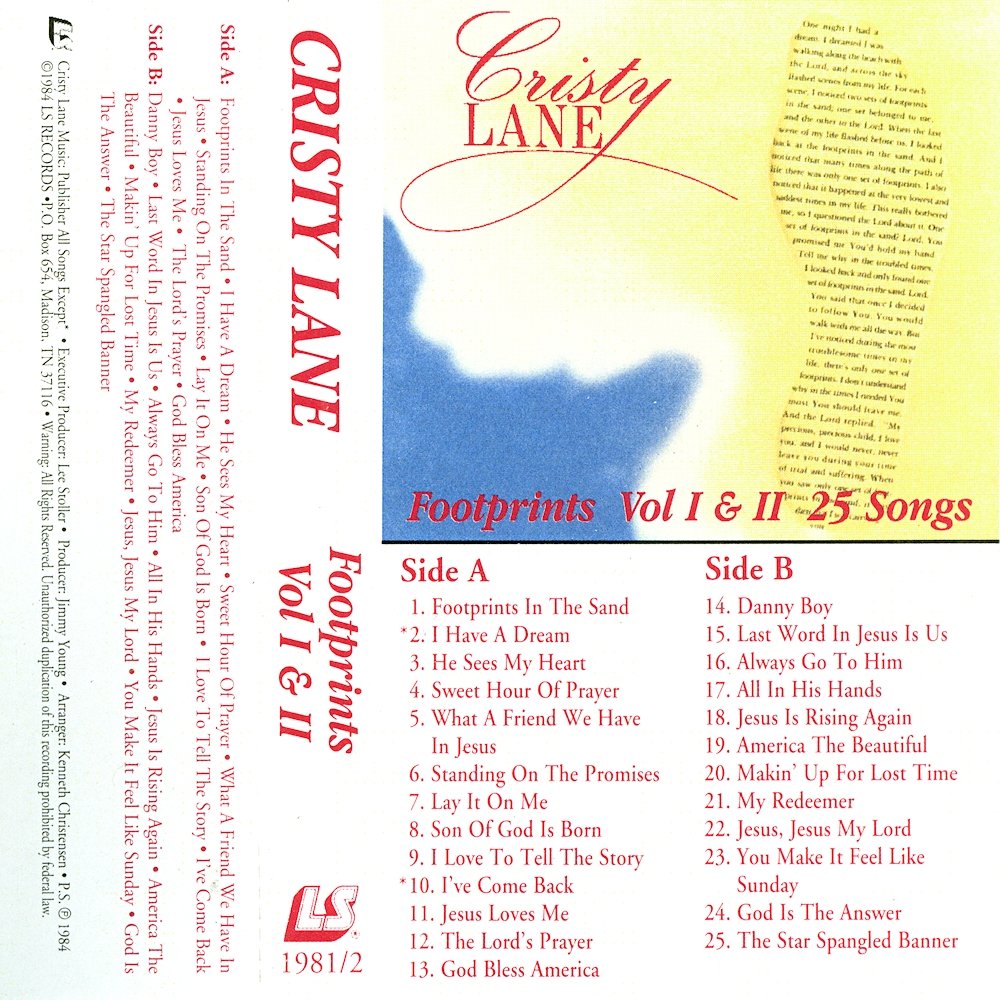 Lane, Cristy Footprints in the Sand Music